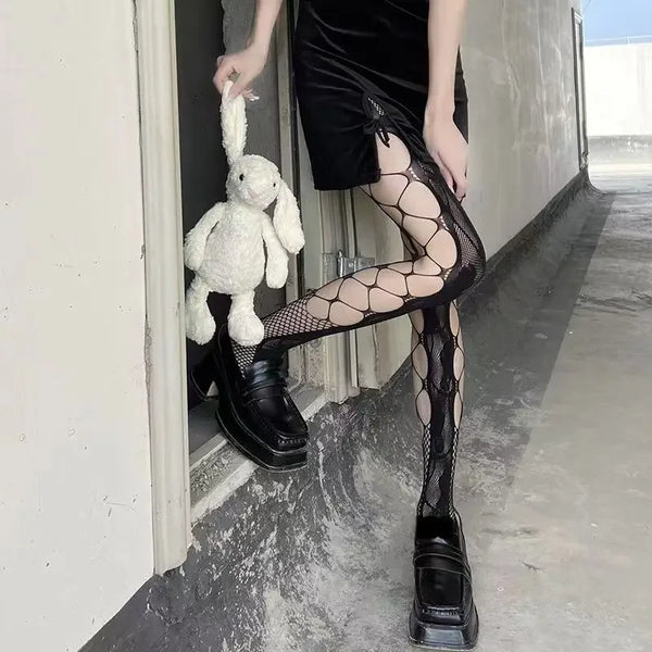 Salem Gothic Cross Fishnet Pantyhose
