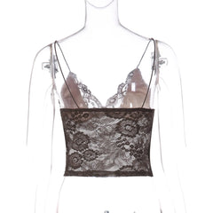 Bella Midnight Lace Spaghetti Strap Top