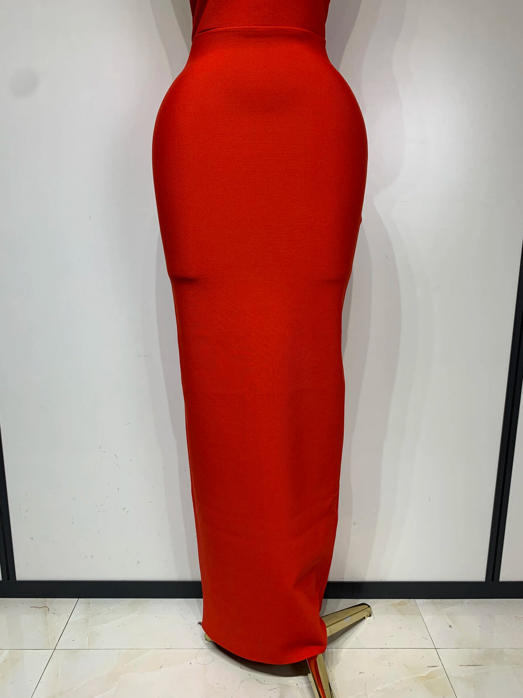 Ornella Scalloped Cutout Halter Bandage Maxi Dress