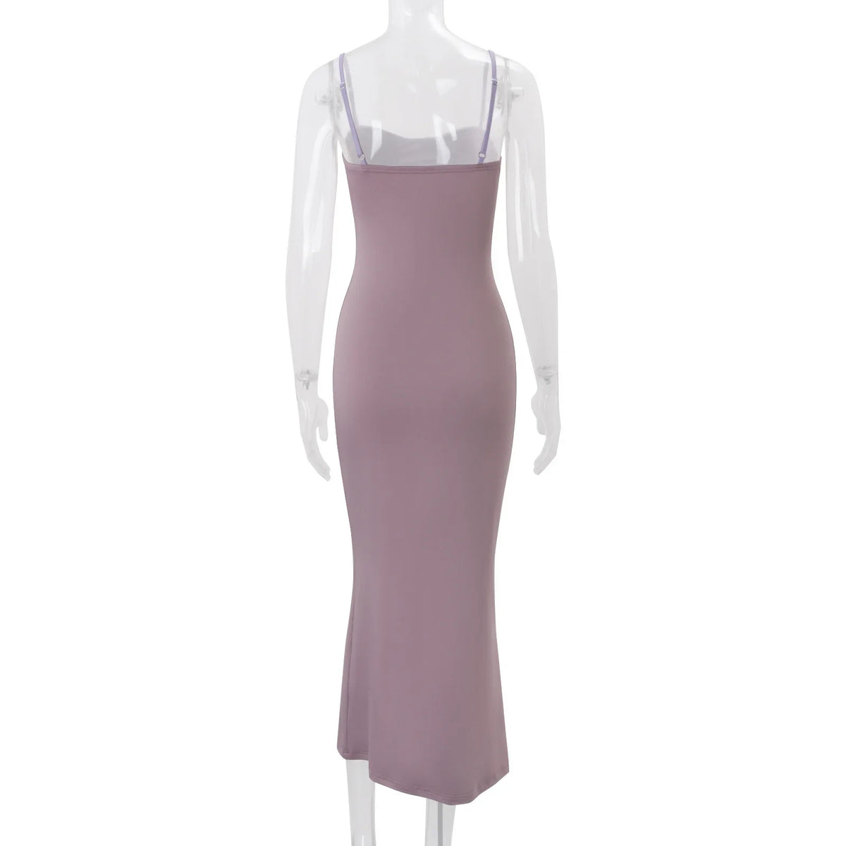 Lavendra Contrast Bust Cami Backless Bodycon Maxi Dress