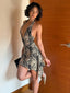 Luciana Zebra Print Asymmetrical Bodycon Mini Dress