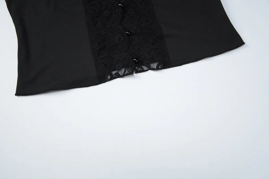Mirelle Lace Button Crop Top One-piece