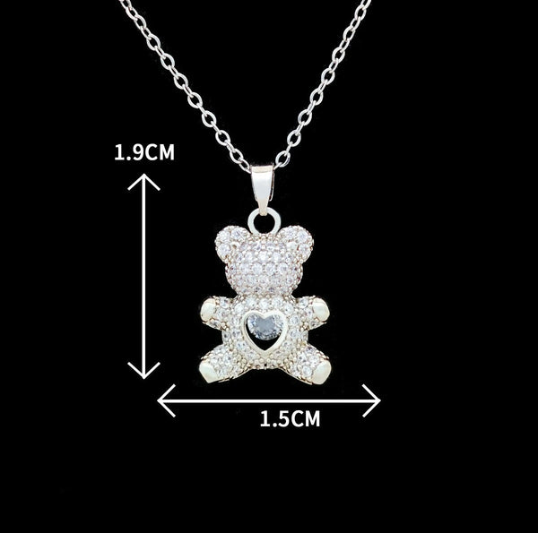 Teddy Crystal Bear Pendant Necklace