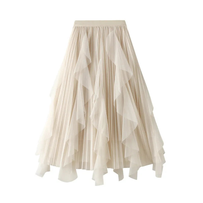 Kiara A-Line Mesh Midi Skirt One-piece