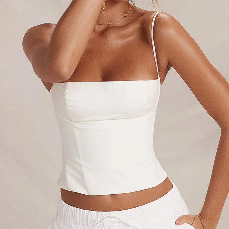 Aria Sculpt Spaghetti-Strap Corset Cami Top One-piece