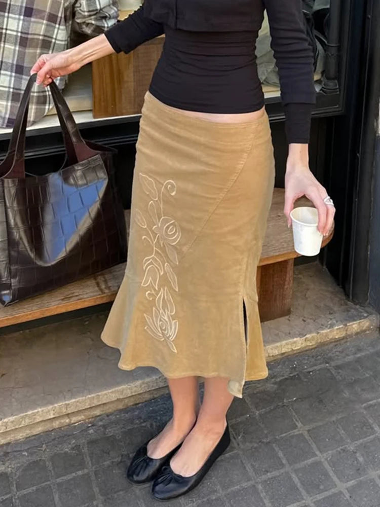 Elara Ruffle Midi Skirt One-piece