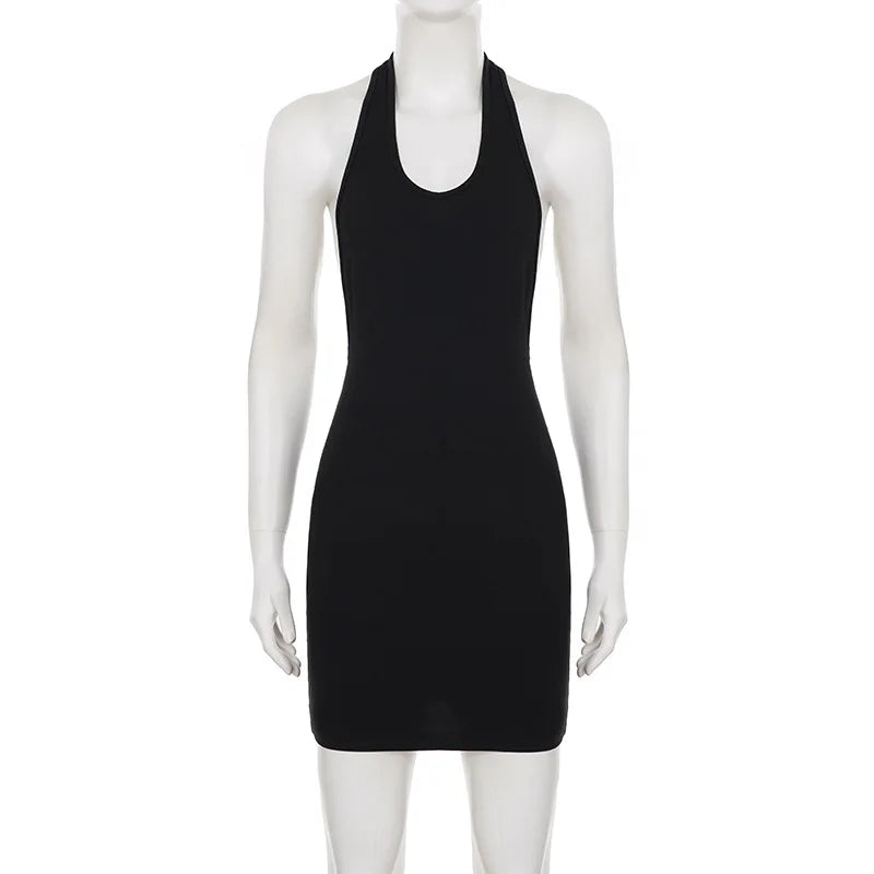 Ofelia Halter Racerback Backless Bodycon Mini Dress