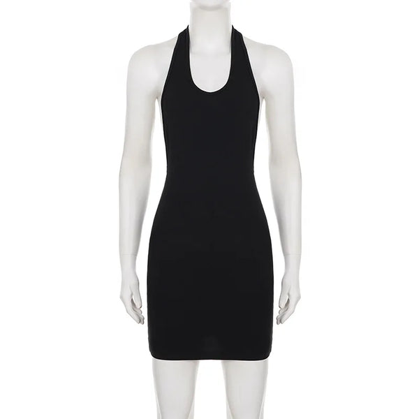 Ofelia Halter Racerback Backless Bodycon Mini Dress