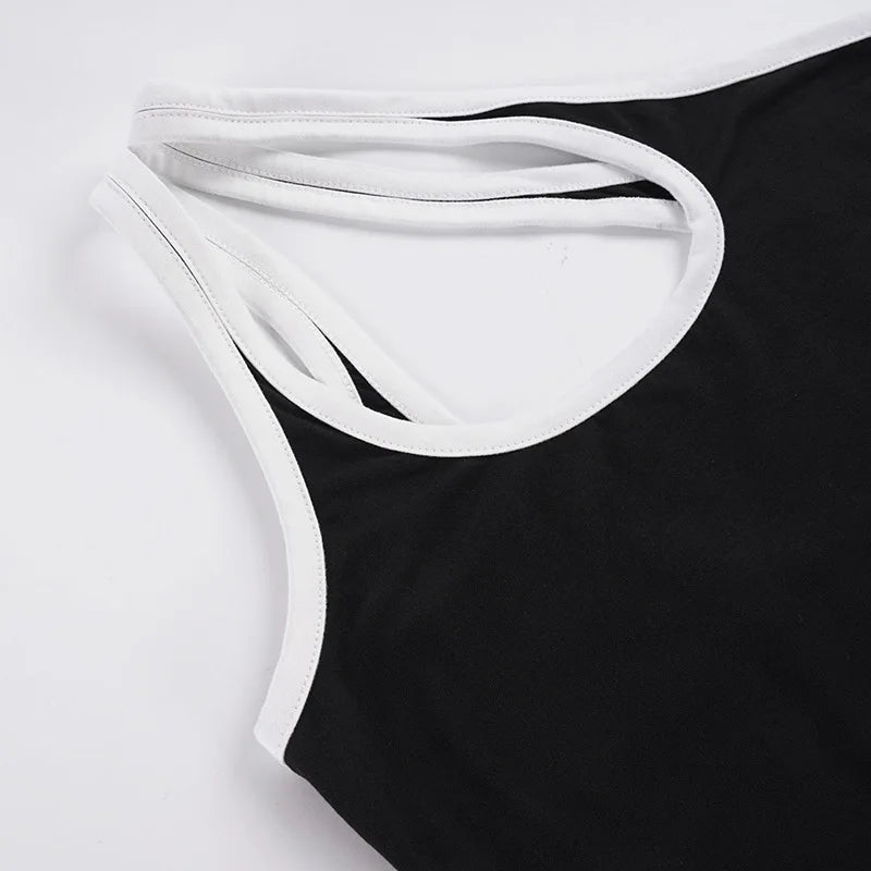 Kaia Asymmetrical One-Shoulder Cutout Top One-piece
