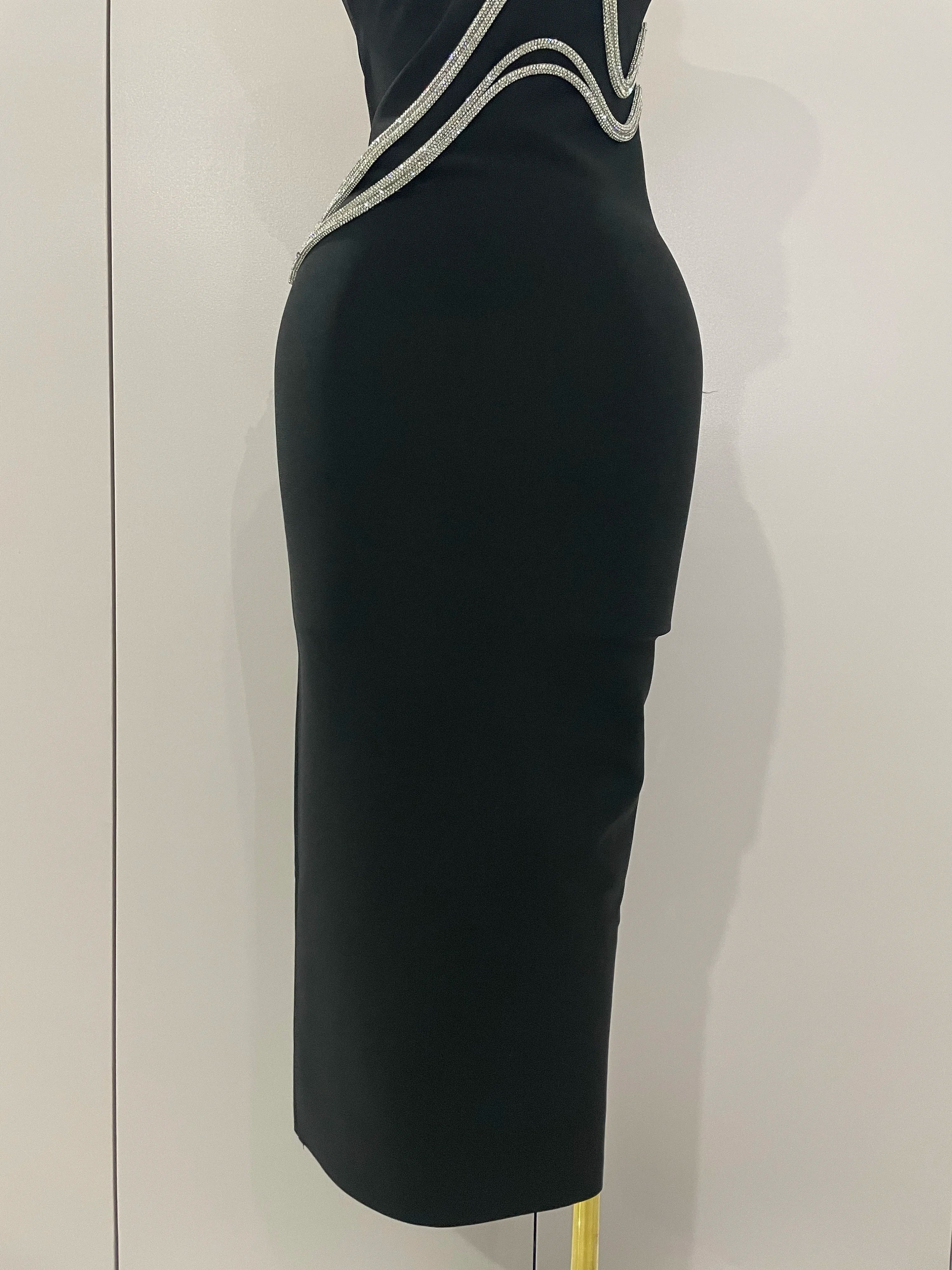 Zara Diamond-Line Strapless Bandage Maxi Dress
