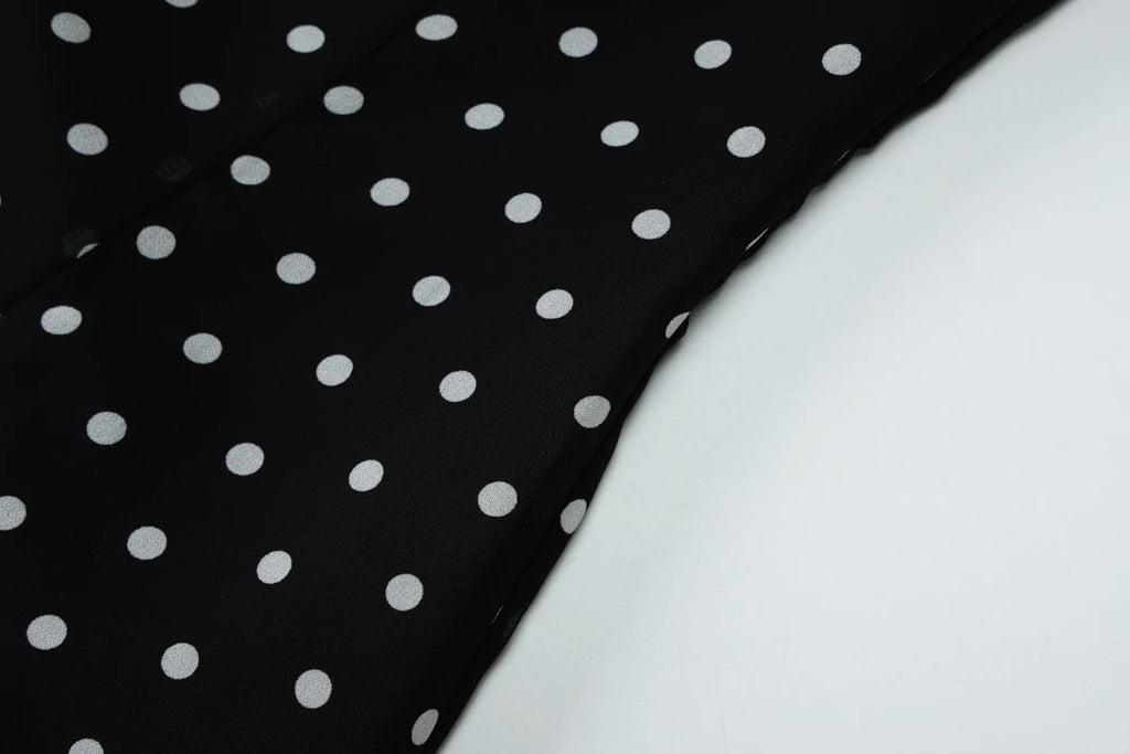 Domino Polka-Dot Halter A-Line Mini Dress
