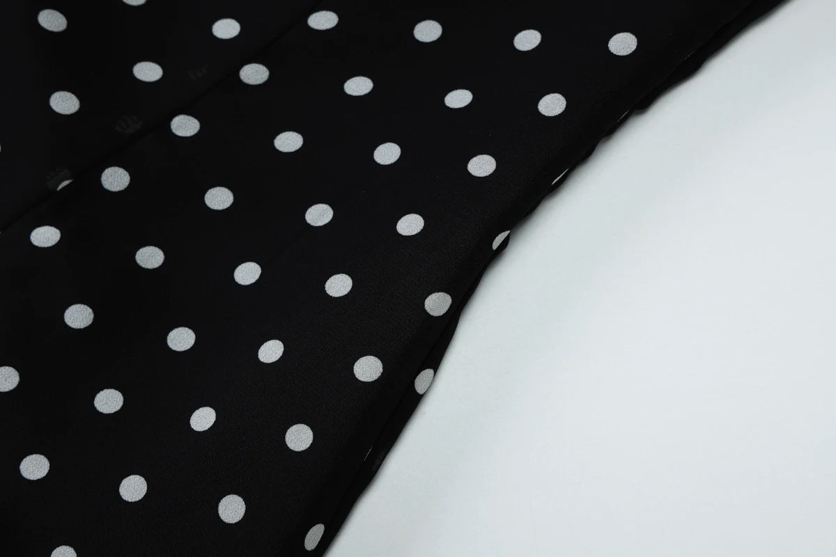 Domino Polka-Dot Halter A-Line Mini Dress