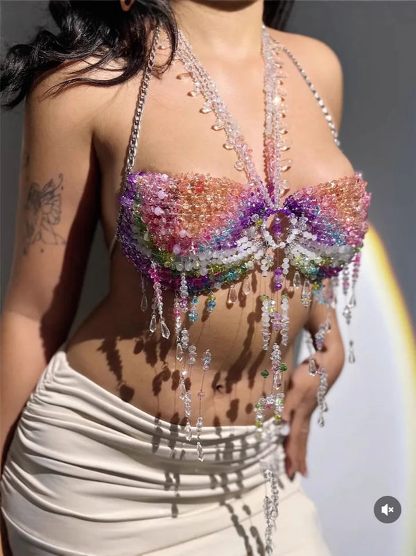 Vivienne Stardust Crystal Beaded Harness Lingerie