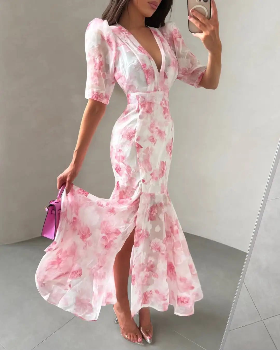 Honora Bodycon Long-Sleeve Maxi Dress