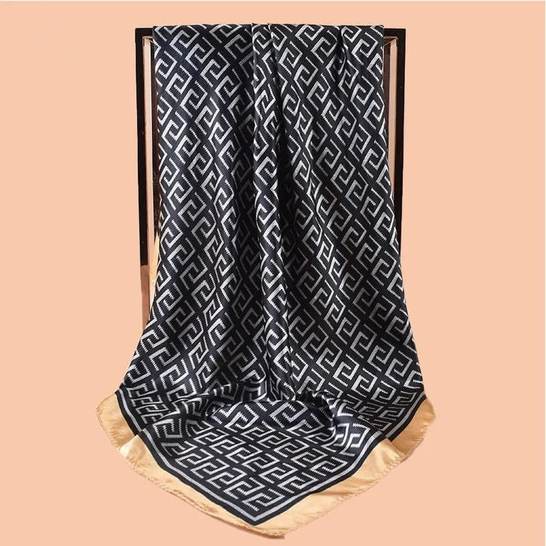 Marlena Letter-Print Square Scarf