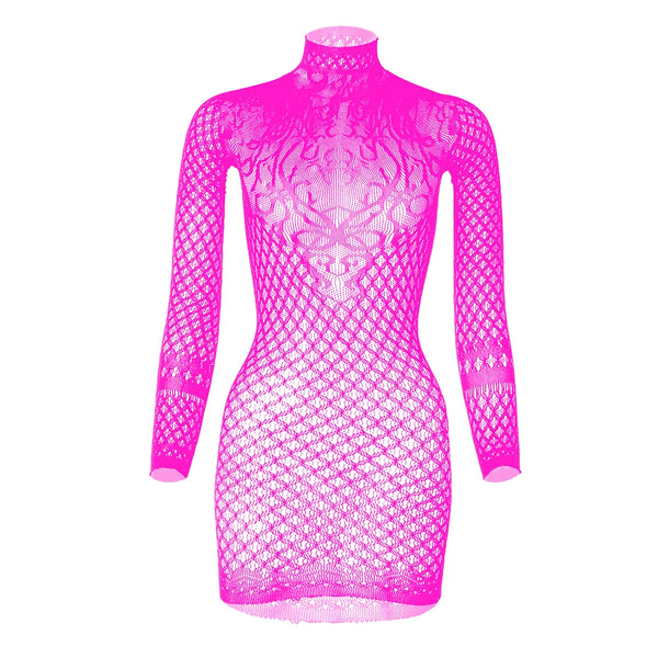 Serafina Multi-Style Fishnet Hollow-Out Bodycon Lingerie Mini Dress
