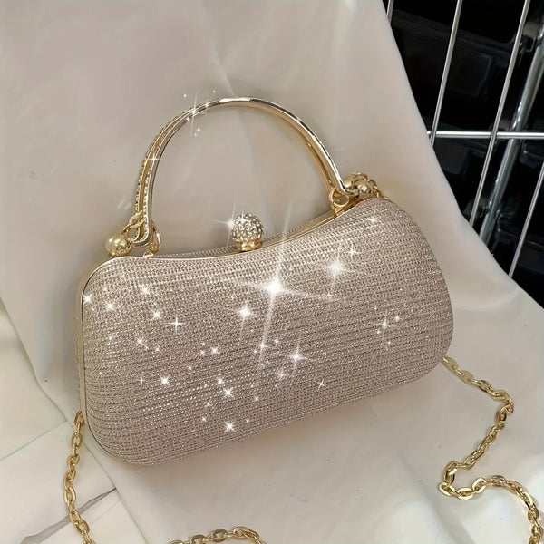 Alzbeta Sparkling Top-Handle Evening Clutch