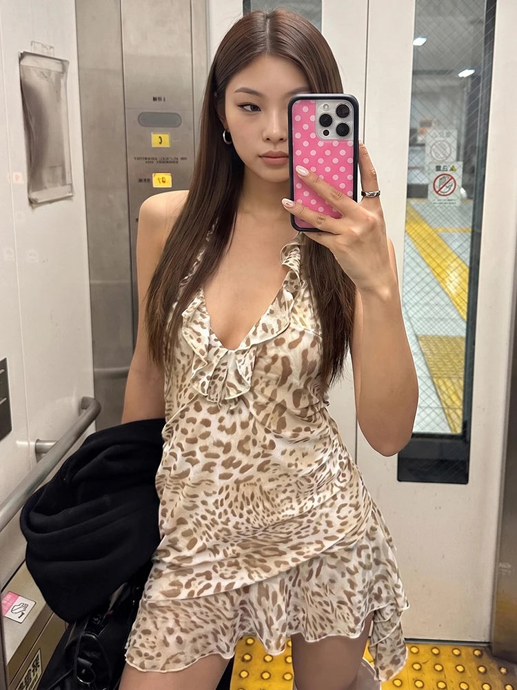 Valentina Sauvage Leopard Mini Dress