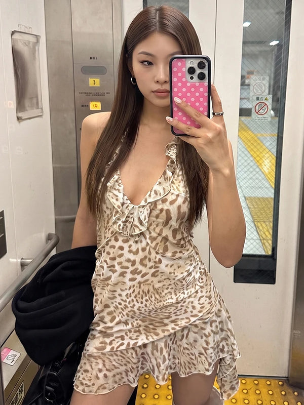 Valentina Sauvage Leopard Mini Dress