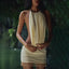 Aurelie Embellished Halter Cutout Mini Dress