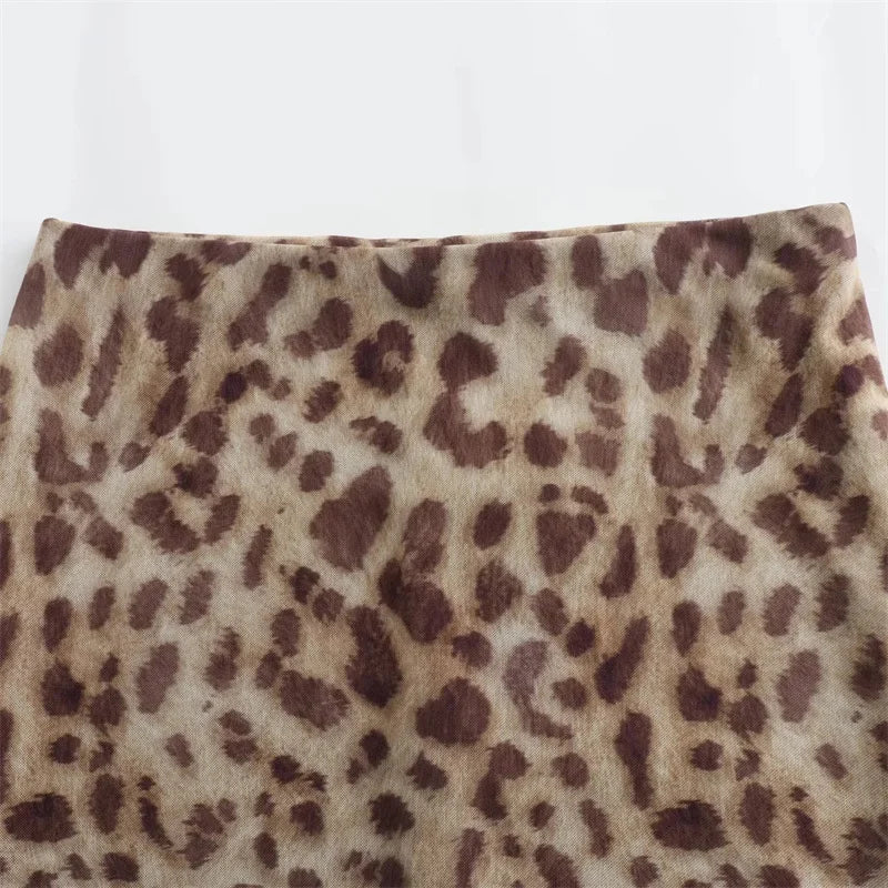 Nahara Leopard Ruched Bandeau Top & Midi Skirt Separates