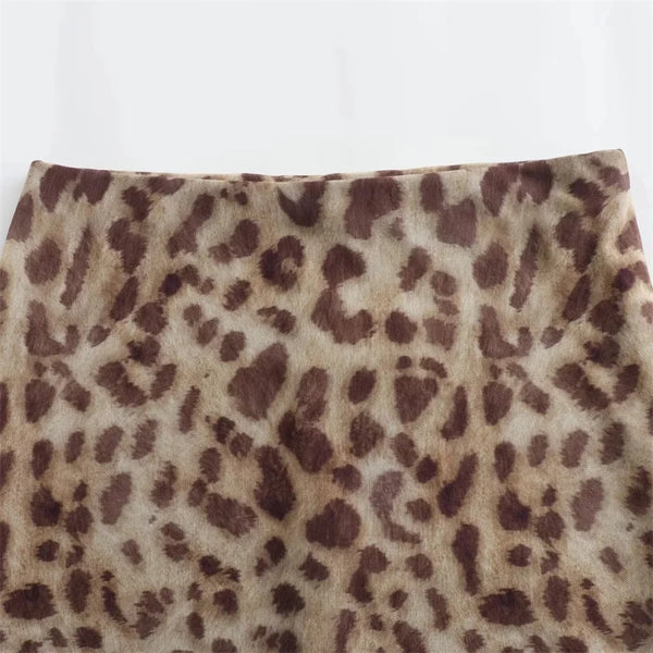 Nahara Leopard Ruched Bandeau Top & Midi Skirt Separates