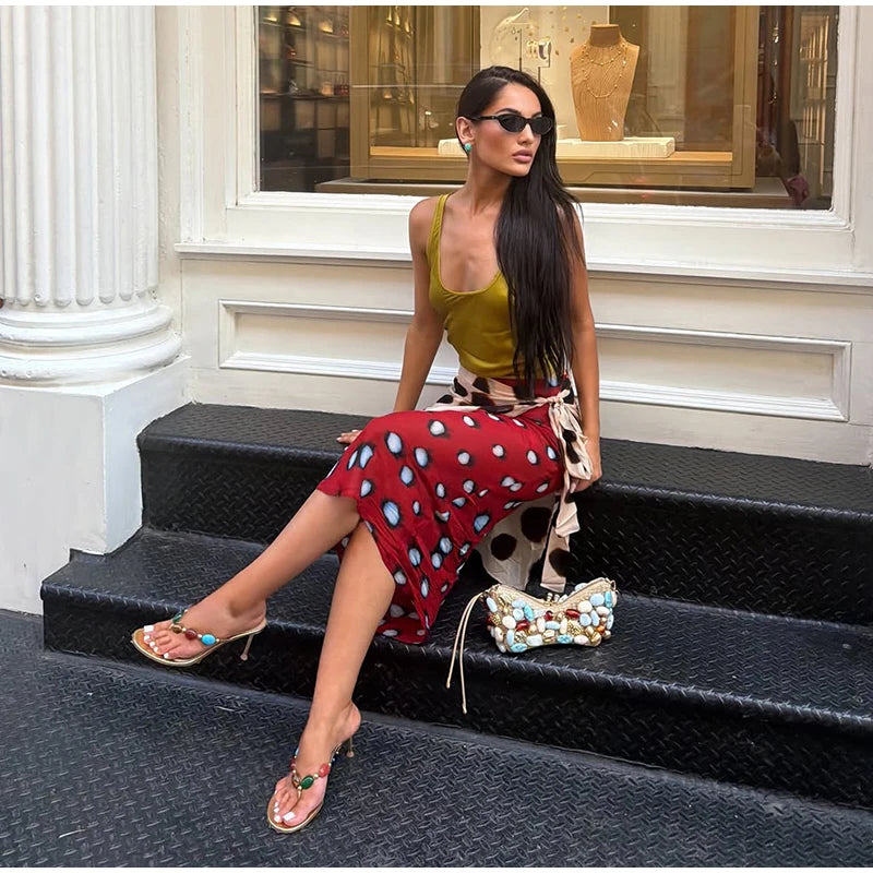 Fashion Printed Detachable Scarf Shirt Dress Women Flare Sleeve Single Breasted Mini Dresses 2026 Summer New Lady Vacation Wear