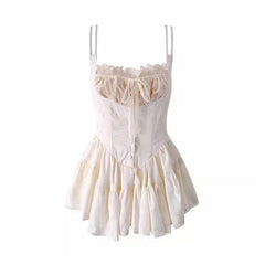 Aria Lace Corset Ruffle Mini Dress One-piece