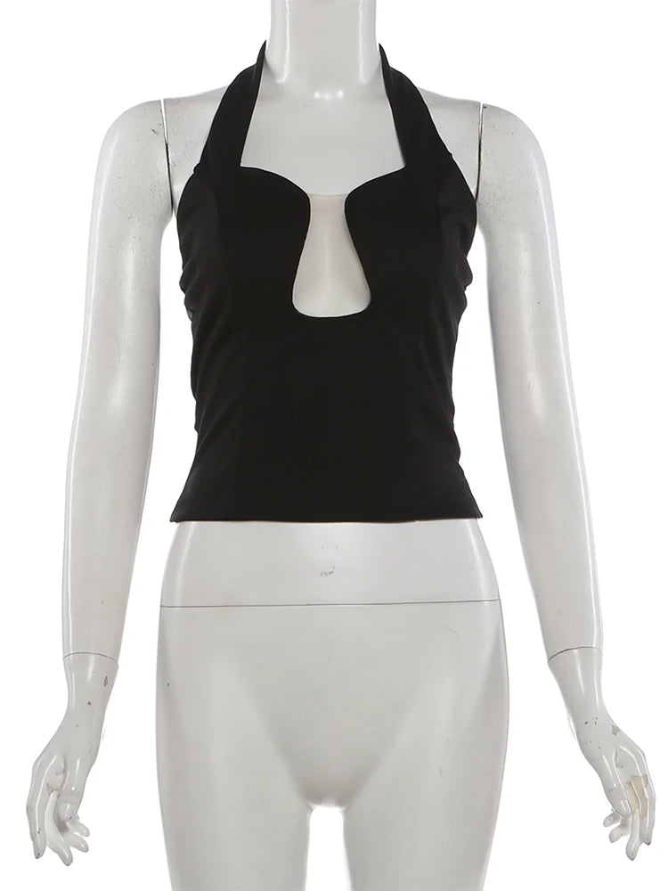 Noemi Cutout Halter Tank Top One-piece
