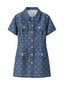 Denim Darling Printed Collared Mini Dress