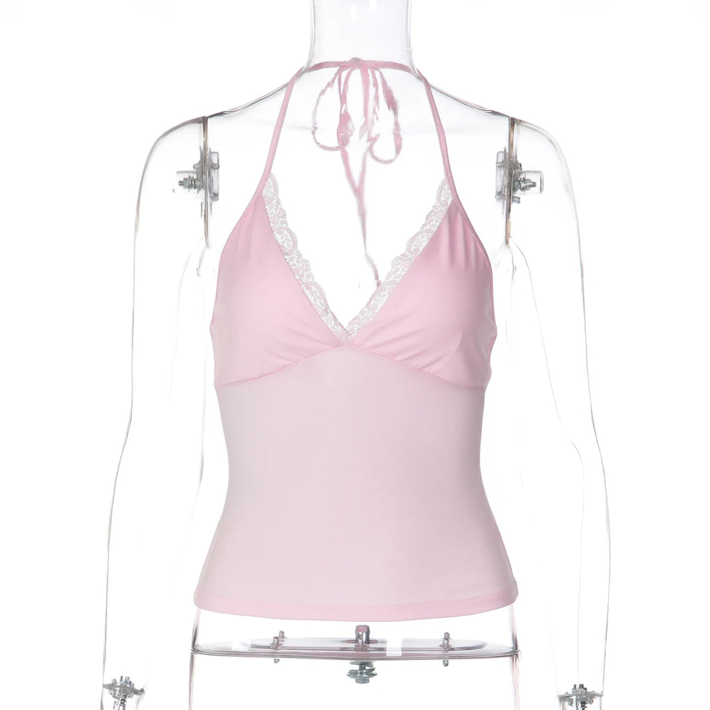 Sofia Midnight Lace Spaghetti Strap Camisole Top one-piece