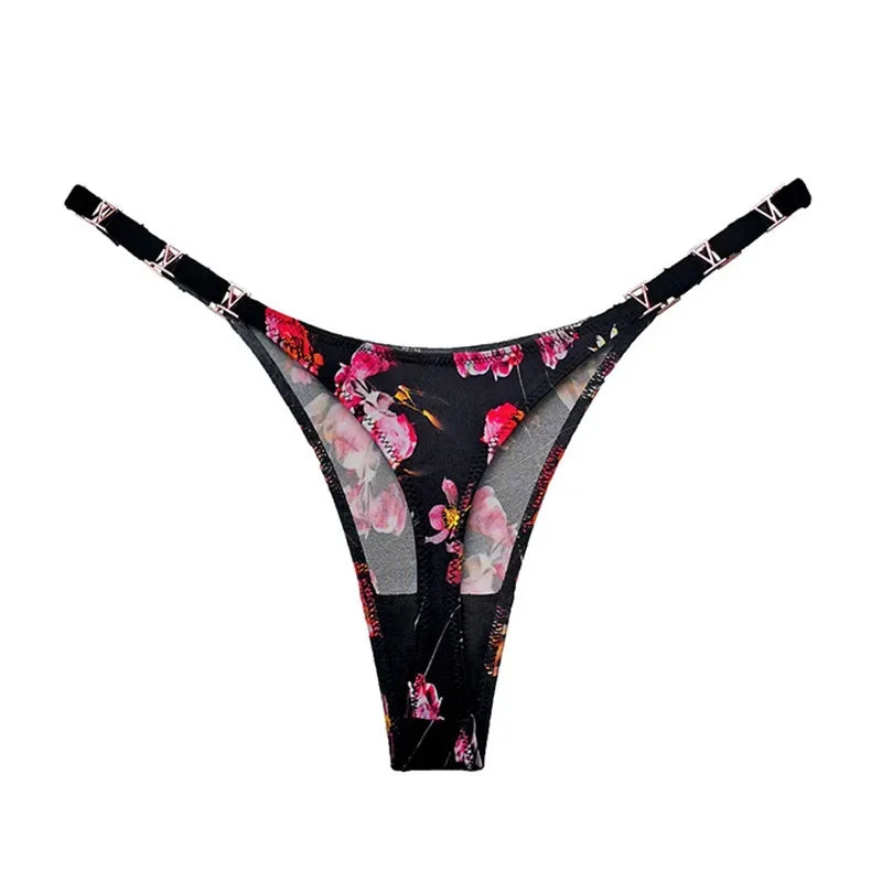 Saffira V-Shape Hardware G-String Panty Lingerie One-piece