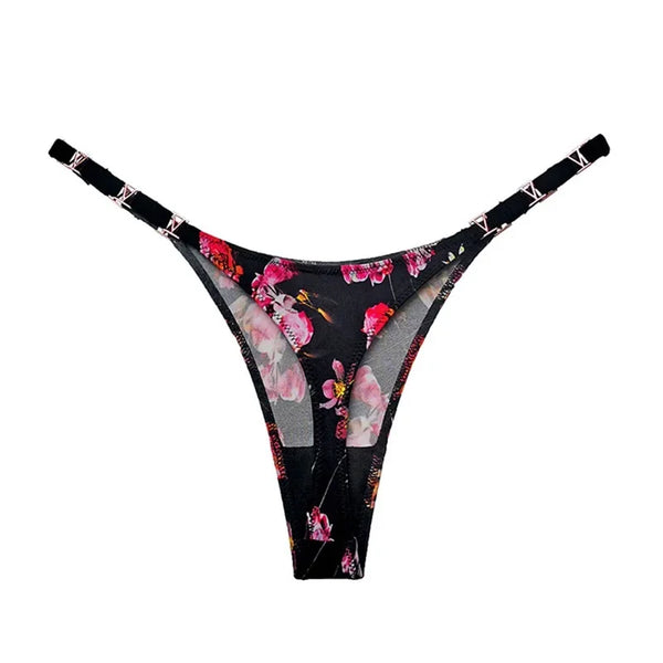 Saffira V-Shape Hardware G-String Panty Lingerie One-piece