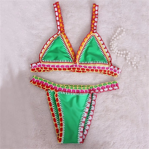 Amalthea Crochet Trim Triangle Micro Bikini Two-piece