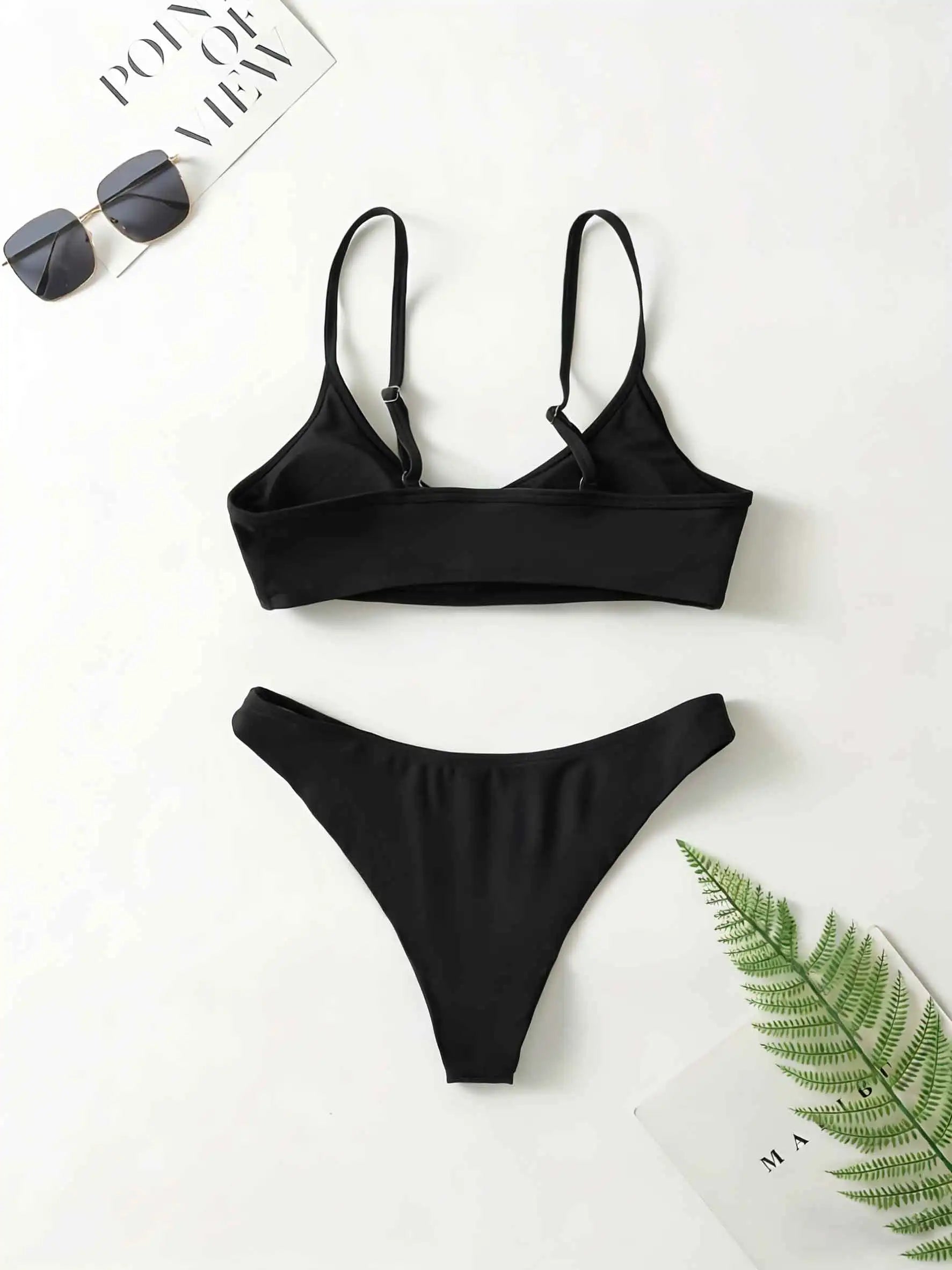 Lena Adjustable Solid Bikini Two-piece Secondary image