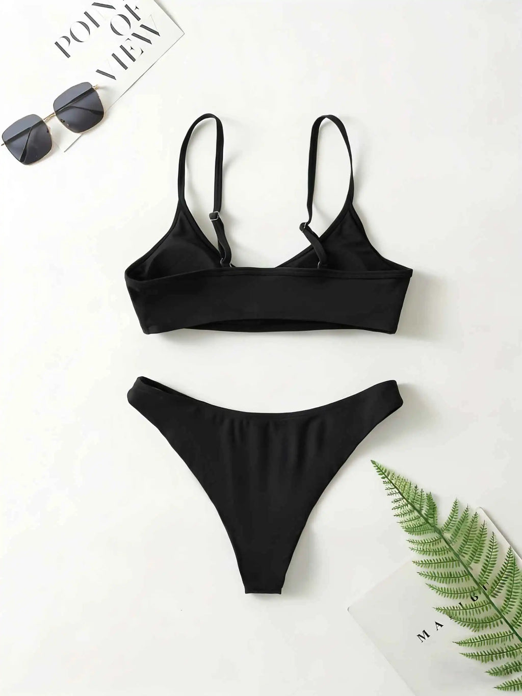 Lena Adjustable Solid Bikini Two-piece