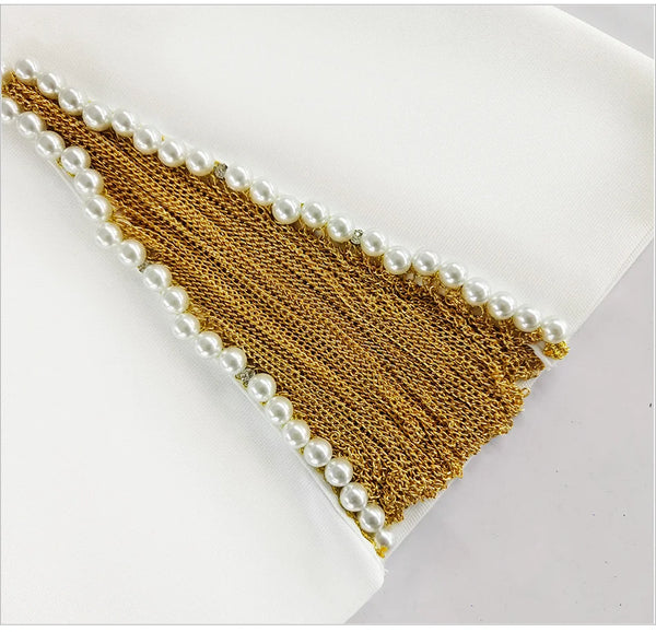 Una Beaded Bandage Mini Skirt Set Two-piece