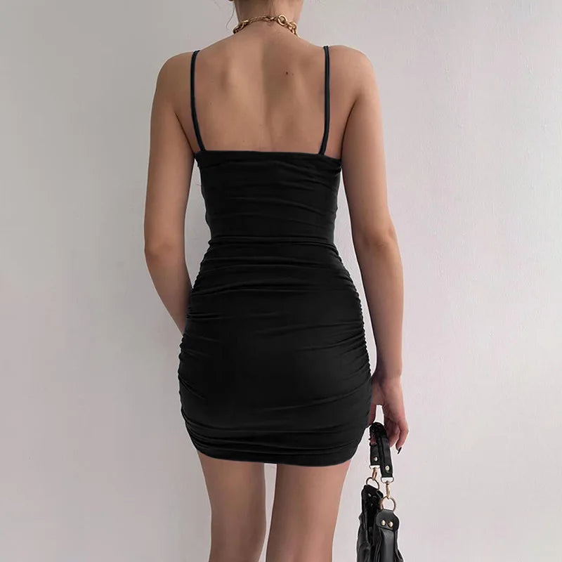 Bellamy Ruched Backless Bodycon Mini Dress