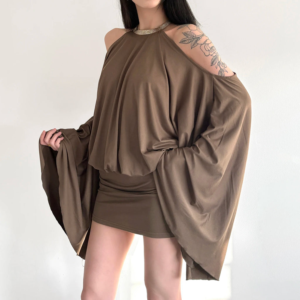 Marisol Feather Sleeve Mini Dress