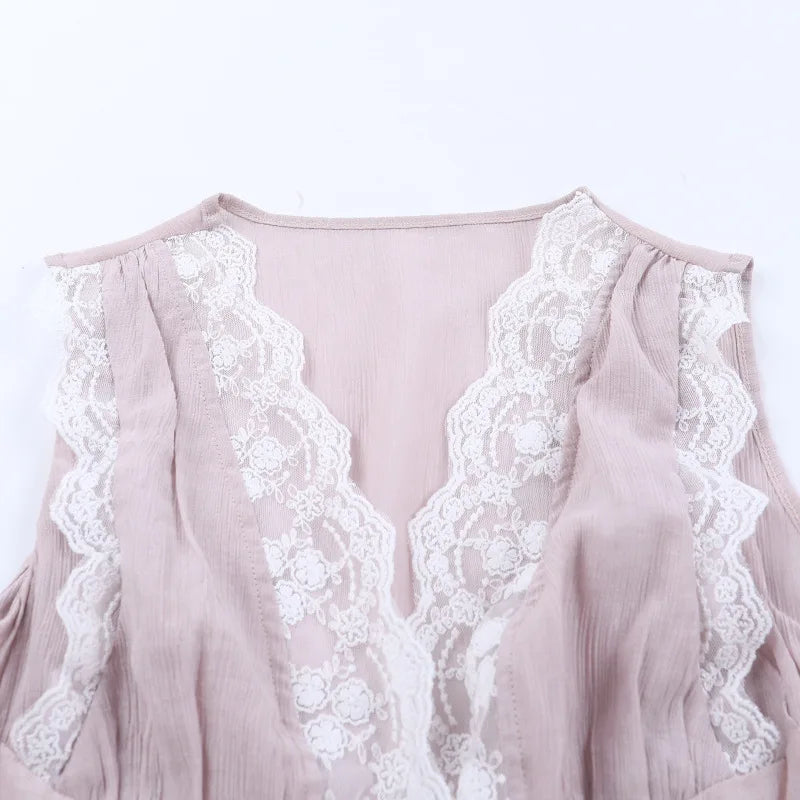Camila Lace Deep V Two-Piece Skirt-Set