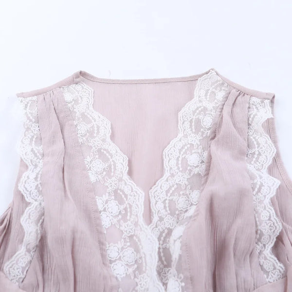 Camila Lace Deep V Two-Piece Skirt-Set