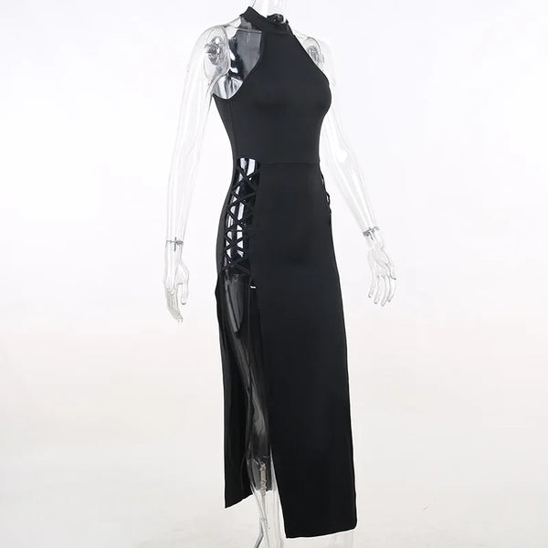 Seraphine Gothic Nun Cosplay Costume with Lace-Up High Slits