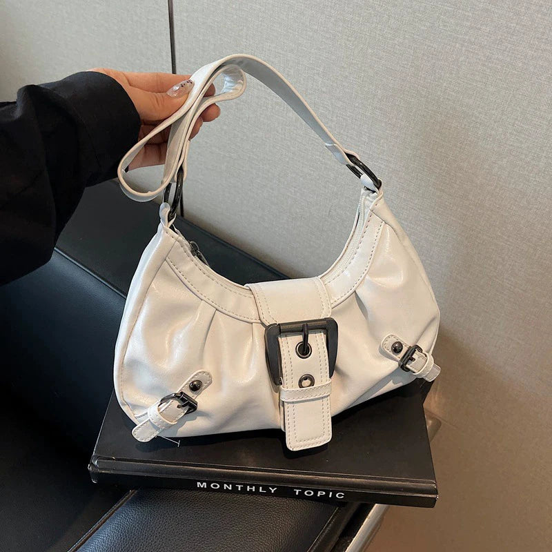Y2K Retro Pleated Hobo Shoulder Bag for Women Hot Selling Maillard Style Underarm Bag Clutch Handbags for Travel Work Shopping