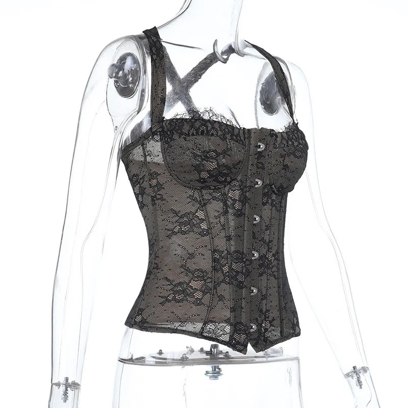 Aveline Lace Corset Cami Top One-piece