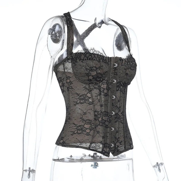 Aveline Lace Corset Cami Top One-piece