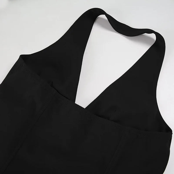Xanthe Zipper Halter Crop Top One-piece