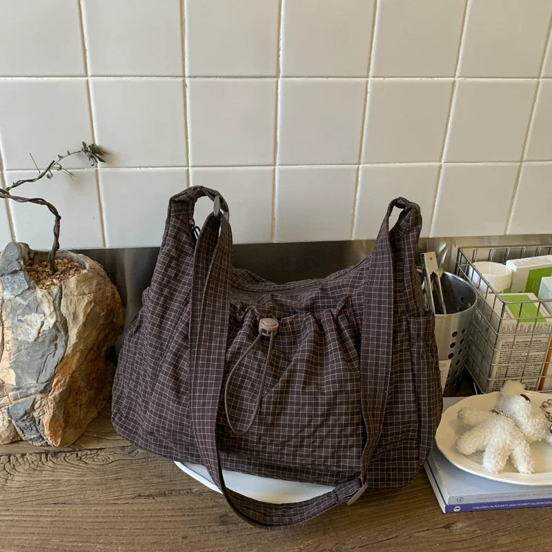 Hana Plaid Cloud Shoulder Bag Main image