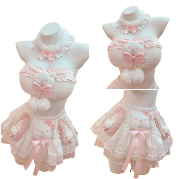 Kawaii Bow Lace Cosplay Two-piece