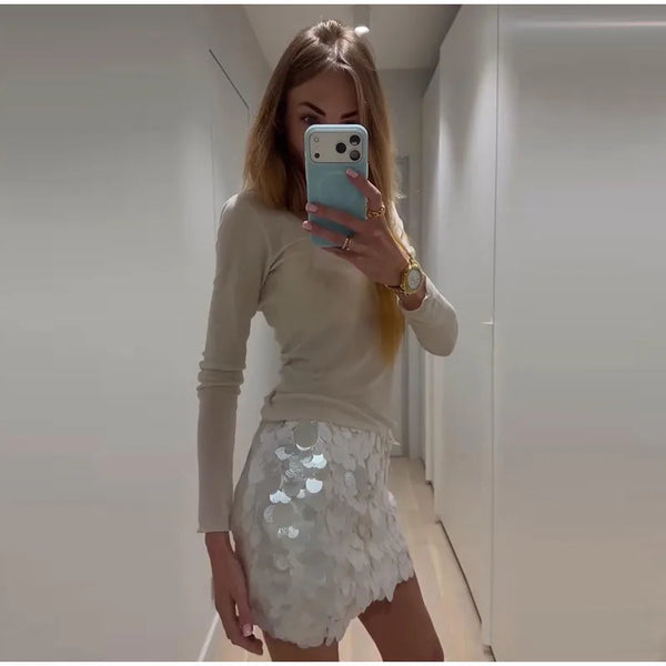 Seraphina Sequin Sheer Top & Mini Skirt Collection
