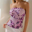 hirigin Women Summer Sparkle Tube Top Sexy Embellished Strapless Vest Off Shoulder Glitter Rhinestone Tank Top 90s Streetwear